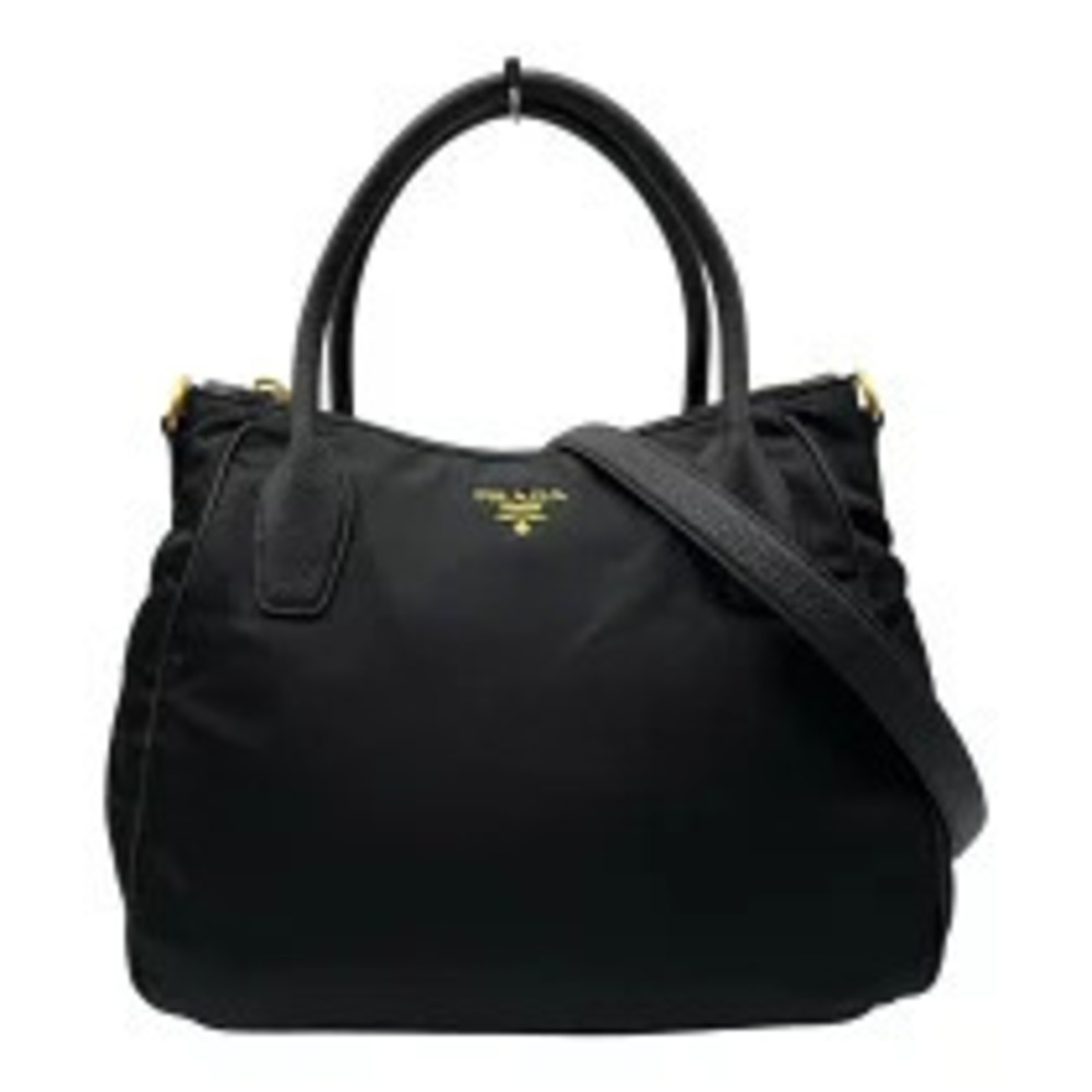 Prada Arque Vitello Daino Leather Hobo Shoulder Bag Black